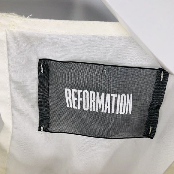 Reformation Women's Medium Long Sleeve Delicate Embroidered Blouse in Cream - Picture 5 of 10